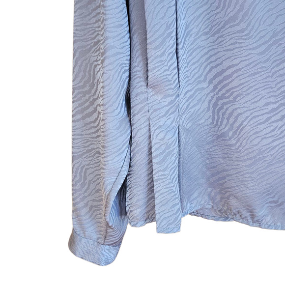 TESS Paris-Milano Light Grey Animal Print Blouse Women's Size 12 - Picture 4 of 8